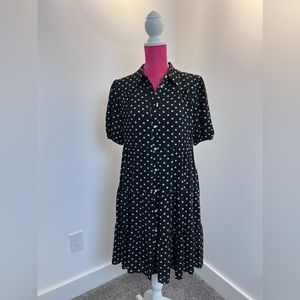 NWT Eliza J Black and White Polka Dot Dress | Sz 8